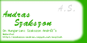 andras szakszon business card